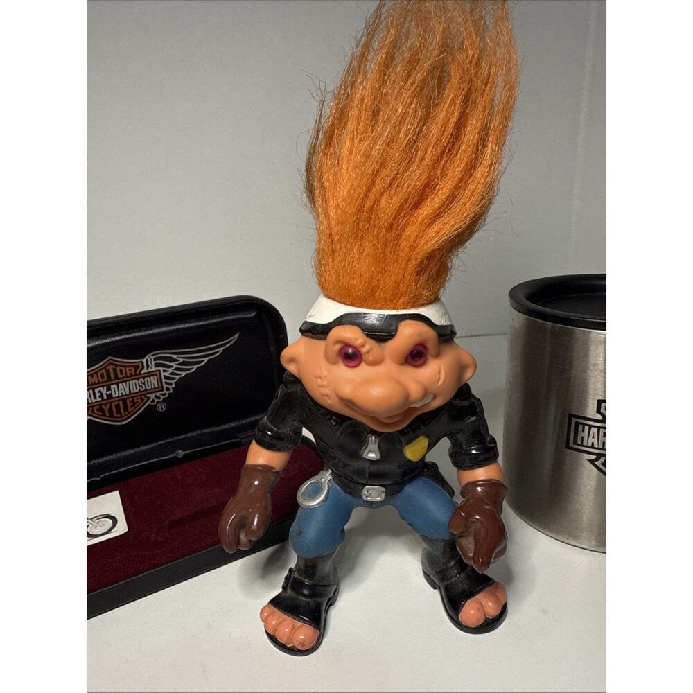 99’ Harley Davidson Stainless Mug 14oz w/ Lid & Knife Case 92’ Hasbro Troll- (3) - Picture 3 of 13